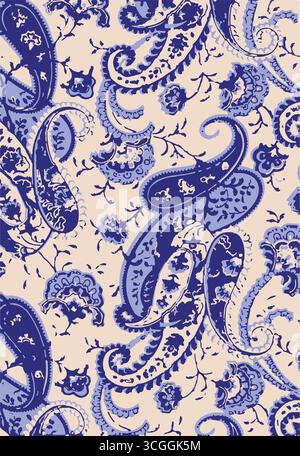 Traditional Paisley Border. Ornamental Paisley Print for Textile Design Stock Vector