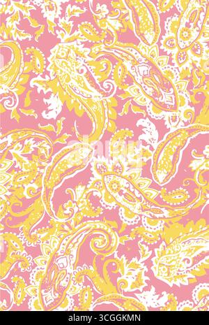 Traditional Paisley Border. Ornamental Paisley Print for Textile Design Stock Vector