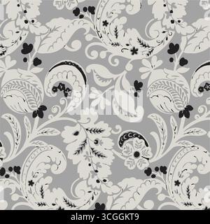 Floral seamless pattern features large, stylized white and pink magnolia flowers with a translucent or ghostly appearance on a solid terracotta Stock Vector
