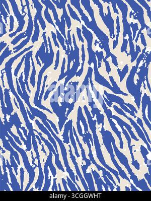 Zebra print, a black and white color, grunge lines ikat pattern, striped seamless pattern, Vector illustration background for print the paper. Stock Vector