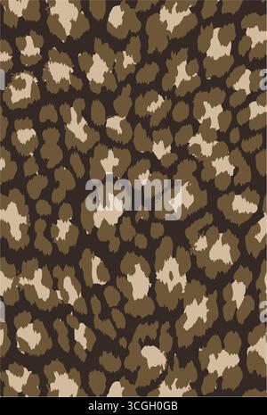 Leopard skin print, Artistic stylish seamless vector repeating leopard animal skin, black, brown, beige and trend seamless pattern Stock Vector