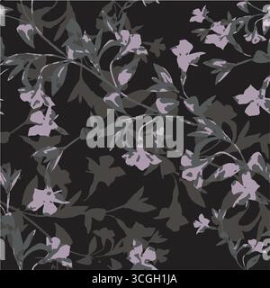Vintage floral background. Floral pattern with small blue flowers on a ivory white background. Seamless pattern for design and fashion prints. Ditsy Stock Vector