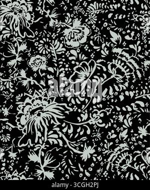Vintage floral background. Floral pattern with small blue flowers on a ivory white background. Seamless pattern for design and fashion prints. Ditsy Stock Vector