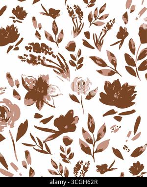 Vintage floral background. Floral pattern with small blue flowers on a ivory white background. Seamless pattern for design and fashion prints. Ditsy Stock Vector