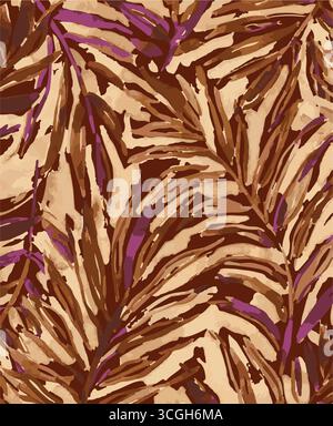 Floral seamless pattern features large, stylized white and pink magnolia flowers with a translucent or ghostly appearance on a solid terracotta Stock Vector