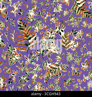 Floral seamless pattern features large, stylized white and pink magnolia flowers with a translucent or ghostly appearance on a solid terracotta Stock Vector