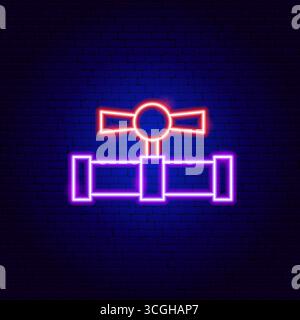 Pipe With Tap Neon Sign Stock Vector