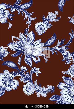 Traditional Paisley Border. Ornamental Paisley Print for Textile Design Stock Vector
