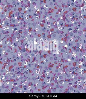 Vintage floral background. Floral pattern with small blue flowers on a ivory white background. Seamless pattern for design and fashion prints. Ditsy Stock Vector