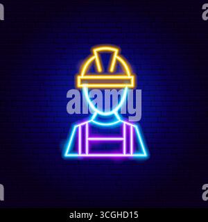 Repairman Plumber Neon Sign Stock Vector