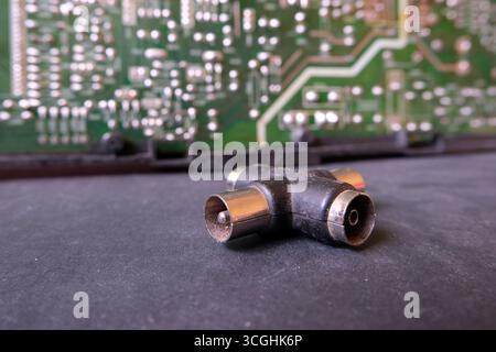 Male and female sockets or connectors concept. Stock Photo
