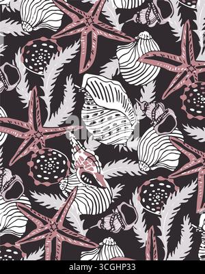 Hand drawn flat design floral pattern design. Abstract floral background with flowers and leaves. Hand drawn modern art. Vintage organic hand drawn na Stock Vector