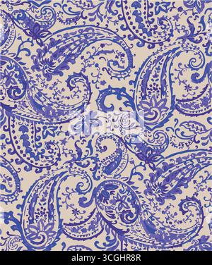 Floral design in vector format, featuring a Bohemian textile print that is suitable for use in fabric, clothing, covers, motifs, and wallpaper. paisle Stock Vector