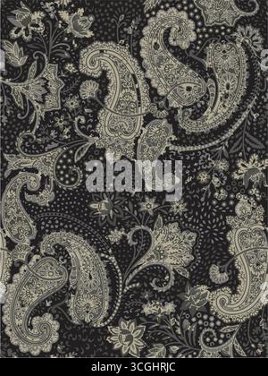 Floral design in vector format, featuring a Bohemian textile print that is suitable for use in fabric, clothing, covers, motifs, and wallpaper. paisle Stock Vector