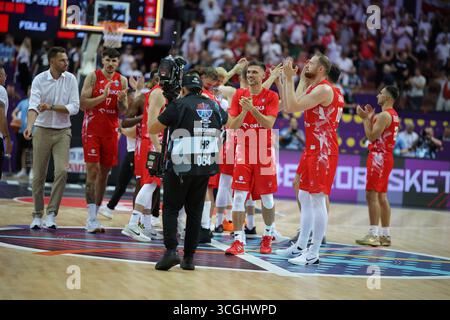 Wroclaw, Lower Silesia, Poland. 28th Aug, 2025. Team Poland during EuroBasket 2025 game between Slovenia and Poland, August 28, 2025. Katowice, Poland (Credit Image: © Mateusz Birecki/ZUMA Press Wire) EDITORIAL USAGE ONLY! Not for Commercial USAGE! Stock Photo