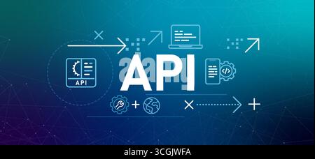 Application Programming Interface API different applications communicate and exchange data illustration role of API in modern software development and Stock Vector