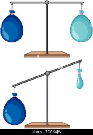 Problem Scale Balloons Balloon balance science experiment illustration Stock Vector Image ...