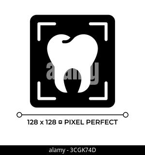Professional dental services pixel perfect glyph solid icon Stock Vector
