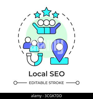 Local seo multi color concept icon Stock Vector