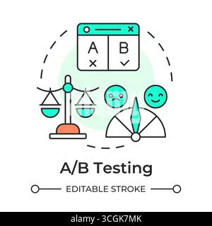 A and B testing multi color concept icon Stock Vector