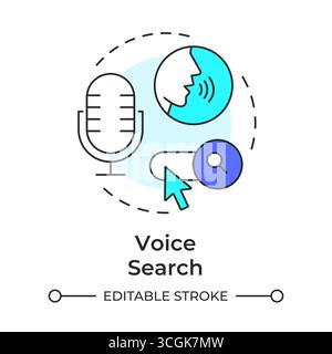 Voice search multi color concept icon Stock Vector
