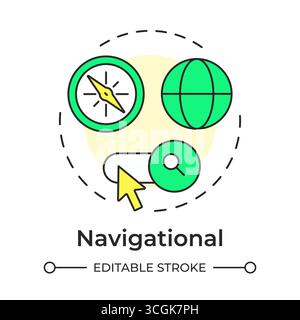 Navigational multi color concept icon Stock Vector