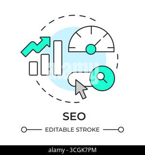 SEO multi color concept icon Stock Vector