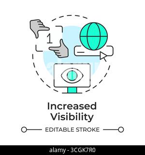 Increased visibility multi color concept icon Stock Vector