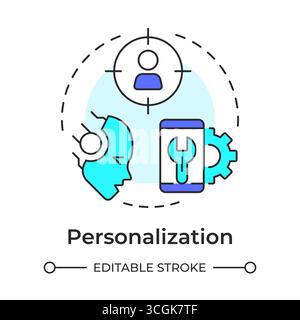 Personalization multi color concept icon Stock Vector