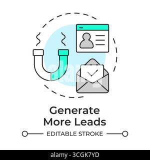 Generate more leads multi color concept icon Stock Vector
