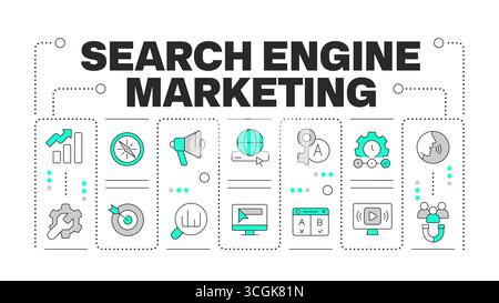 Search engine marketing word concept isolated on white Stock Vector