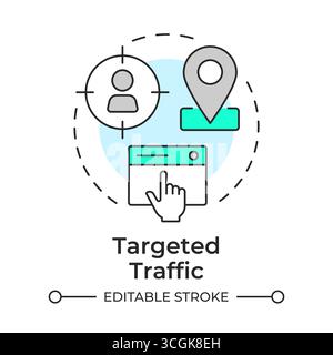 Targeted traffic multi color concept icon Stock Vector