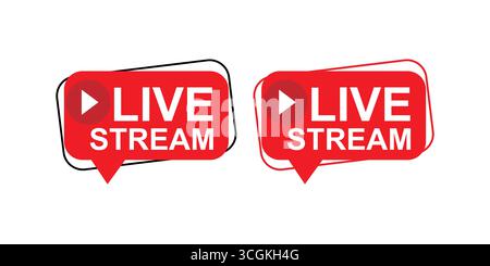 Live Streaming Icon for Video Broadcast and Online Media Platforms Stock Vector