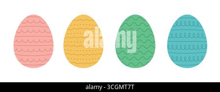 set of colorful easter eggs - vector illustration Stock Vector