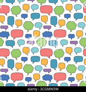 colorful speech bubbles seamless pattern, perfect for stationery products such as notebooks, planners, and wrapping paper, social media graphics- vect Stock Vector