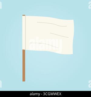 white flag typically symbolizes surrender, peace or truce in various contexts, such as warfare or negotiations- vector illustration Stock Vector