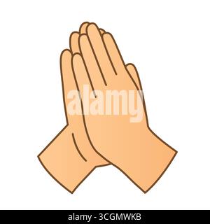 hands in praying position icon; it's perfect for religious-themed websites, spiritual blogs, or worship materials -vector illustration Stock Vector