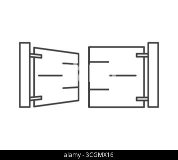 black open modern gate- vector illustration Stock Vector