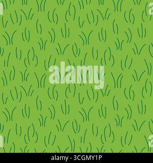 seamless pattern of green grass- vector illustration Stock Vector
