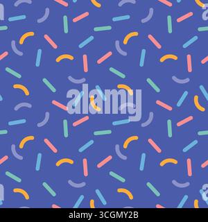 seamless pattern with decorative sprinkles for ice cream, party confetti - vector illustration Stock Vector