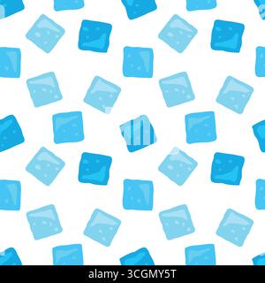 ice cubes seamless pattern; summer party background- vector illustration Stock Vector