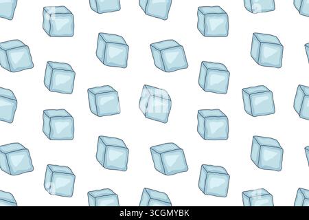 seamless pattern ice cubes; summer party background- vector illustration Stock Vector