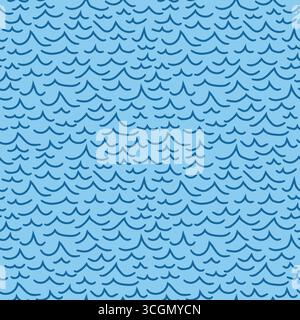 seamless blue sea waves pattern -vector illustration Stock Vector