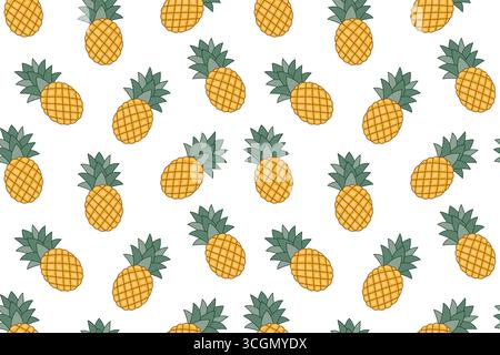 pineapple seamless pattern, ideal for fashion design, beachwear, interior decor items - vector illustration Stock Vector