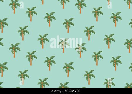 seamless summer pattern with palm trees - vector illustration Stock Vector