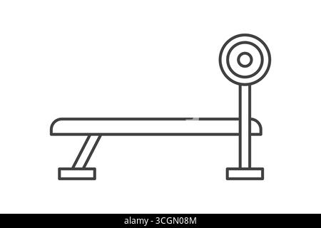 black outline weight bench- vector illustration Stock Vector