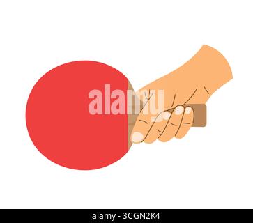 hand holding table tennis racket- vector illustration Stock Vector