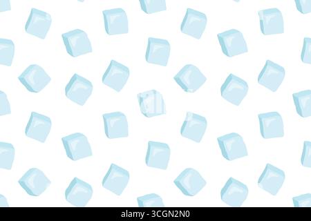 seamless pattern ice cubes; summer party background- vector illustration Stock Vector