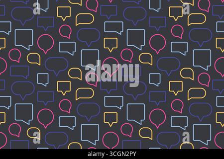 colorful speech bubbles seamless pattern, perfect for stationery products such as notebooks, planners, and wrapping paper, social media graphics- vect Stock Vector