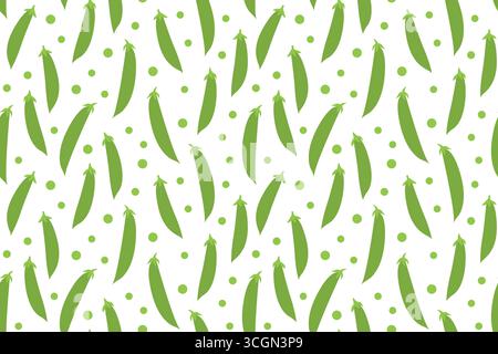 seamless pattern with green peas, ideal for summer-themed designs or healthy lifestyle products also for kitchen decor, packaging, or textile prints- Stock Vector